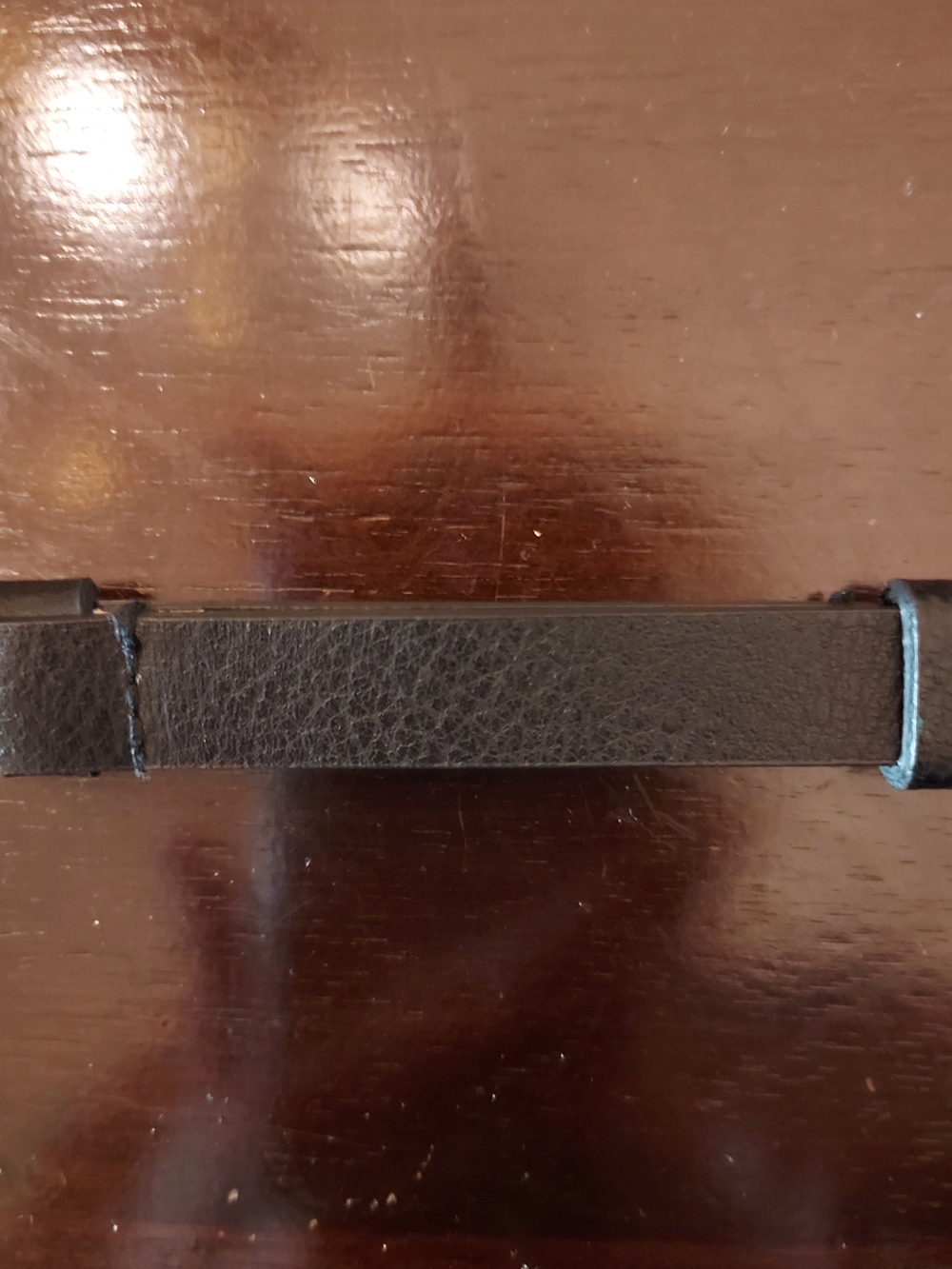 Chico's Black Leather Adjustable Belt with Silver-Tone Hook Closure. M - Picture 10 of 11
